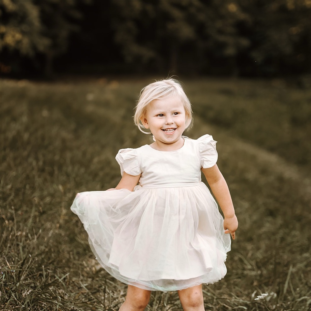 Beige Toddler Girl Tulle Tutu Dress 3T